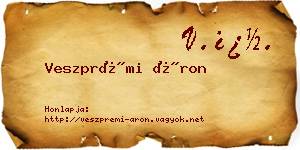 Veszprémi Áron névjegykártya