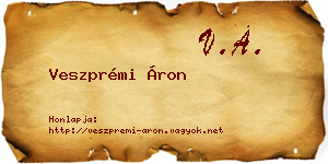 Veszprémi Áron névjegykártya