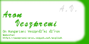 aron veszpremi business card